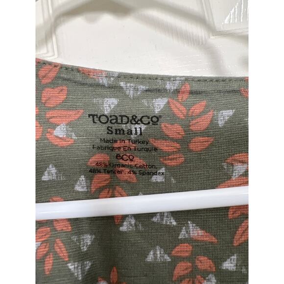 Toad&Co Rosemarie Short Sleeve Printed V Neck Organic Cotton Dress Women's Small - Picture 2 of 7